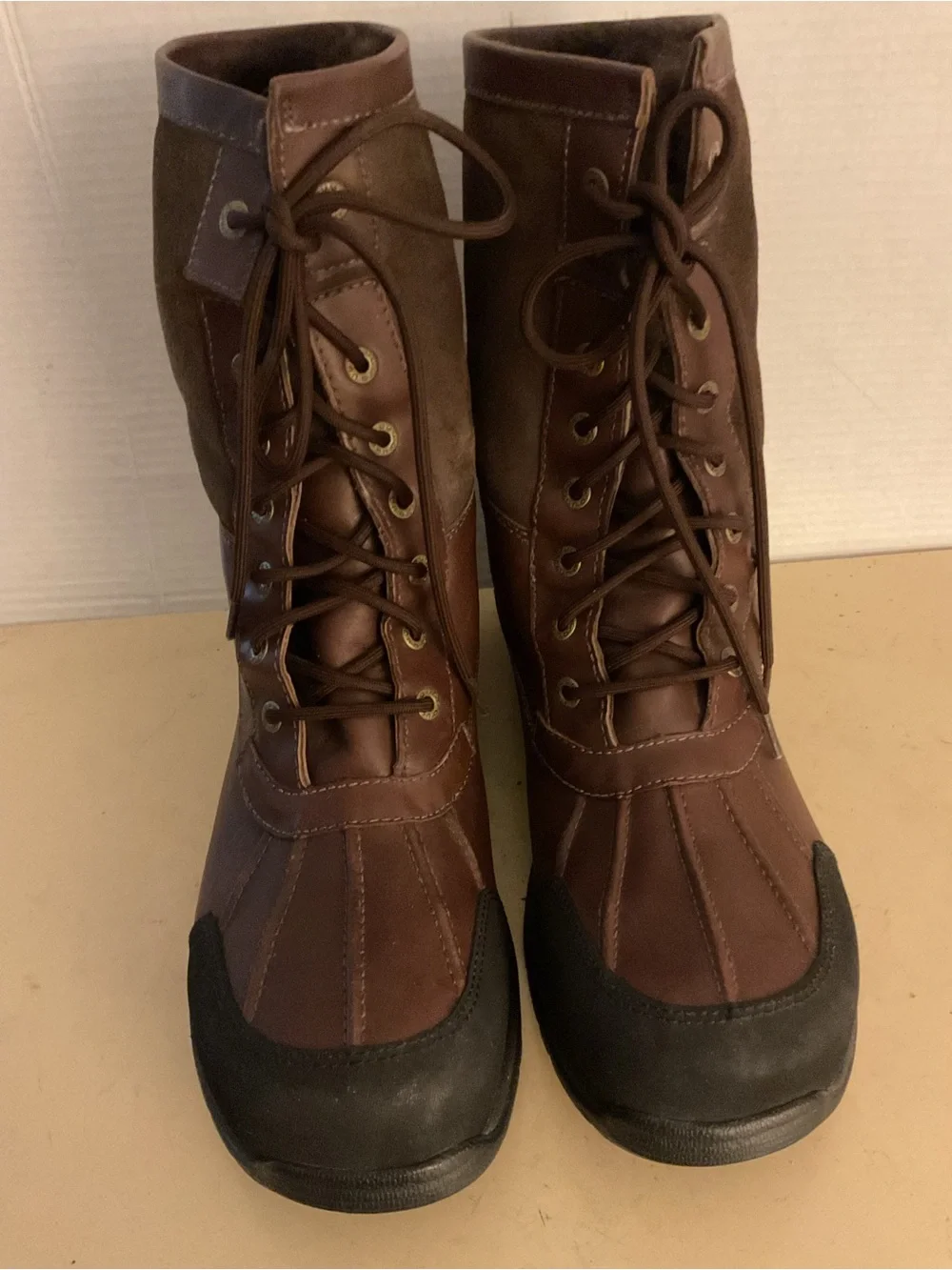 UGG men’s brown leather suede Adirondack waterproof boots US 12